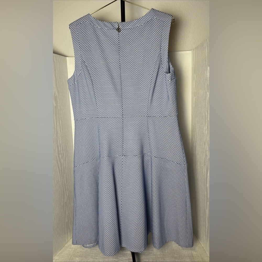 Preppy Tommy Hilfiger A-Line Honeycomb Sleeveless Dress Blue & White Size 14 - Picture 5 of 12